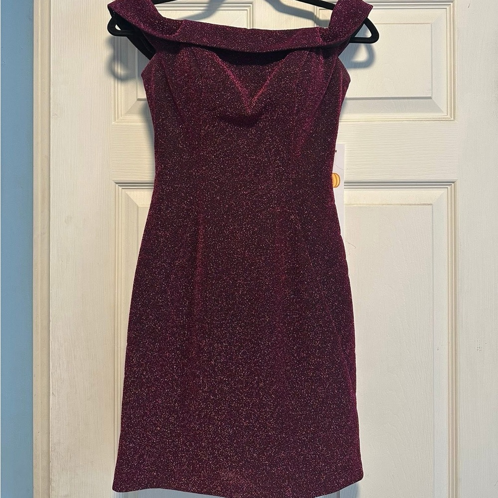 Elegant Off-Shoulder Maroon Dress